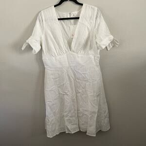 new nwt gianni bini gb white empire waist mini dress size extra large XL
